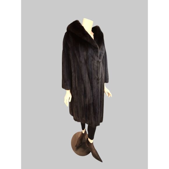 Vintage Dark Brown Mink Coat -Medium - Picture 5 of 10